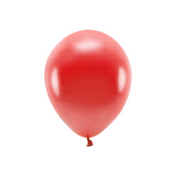 Sada 10 červených metalických balónků 30 cm